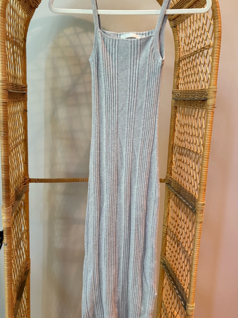 One Grey Day Ribbed Knit Tank Dress